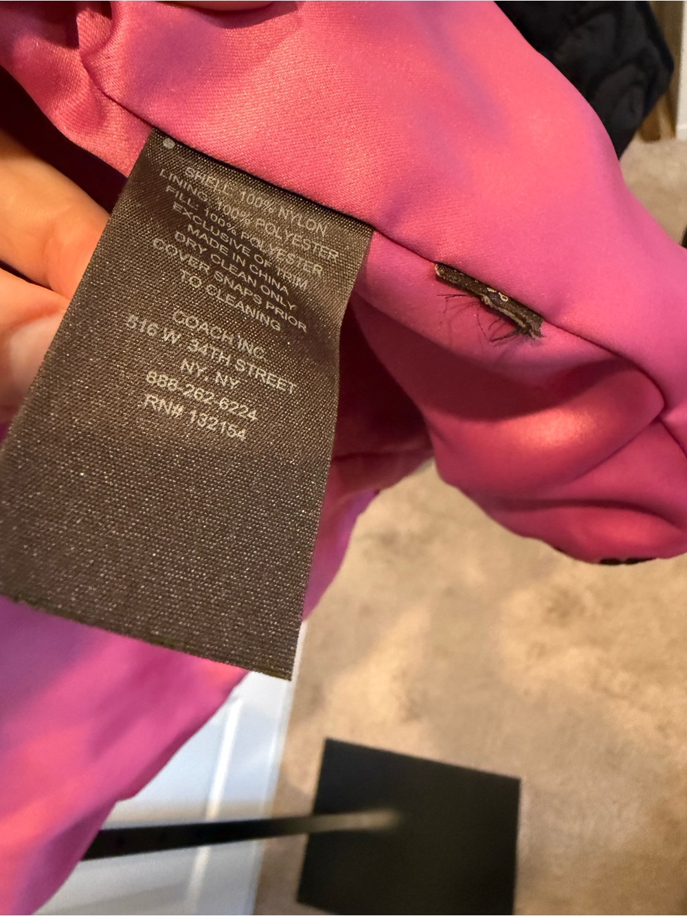 Coach logo women’s jacket black with pink lining & rolled sleeves size XL - Picture 3 of 6